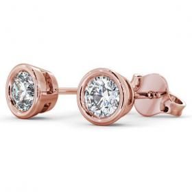 Round Diamond Bezel Stud Earrings 9K Rose Gold ERG70_RG_THUMB1 