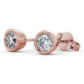 Round Diamond Bezel Stud Earrings 9K Rose Gold ERG74_RG_THUMB1 