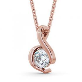 Round Solitaire Diamond Swirl Design Pendant 9K Rose Gold PNT7_RG_THUMB1 