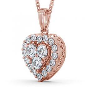 Halo Round Diamond Heart Design Pendant 9K Rose Gold PNT16_RG_THUMB1 