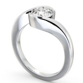 Round Diamond Sweeping Tension Set Engagement Ring 18K White Gold Solitaire ENRD40_WG_THUMB1 
