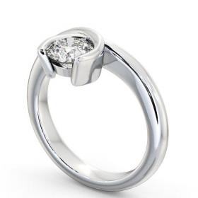 Round Diamond Unique Open Bezel Engagement Ring 18K White Gold Solitaire ENRD41_WG_THUMB1 