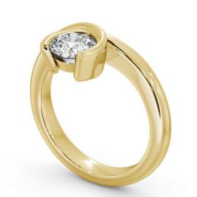 Round Diamond Unique Open Bezel Engagement Ring 18K Yellow Gold Solitaire ENRD41_YG_THUMB1 