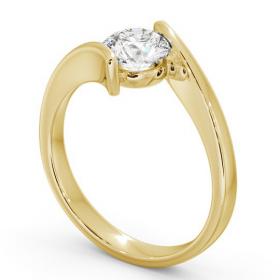 Round Diamond Sweeping Tension Set Engagement Ring 18K Yellow Gold Solitaire ENRD43_YG_THUMB1 