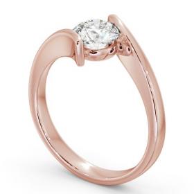 Round Diamond Sweeping Tension Set Engagement Ring 18K Rose Gold Solitaire ENRD43_RG_THUMB1 