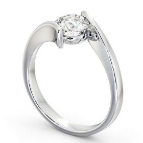 Round Diamond Sweeping Tension Set Engagement Ring Platinum Solitaire ENRD43_WG_THUMB1 