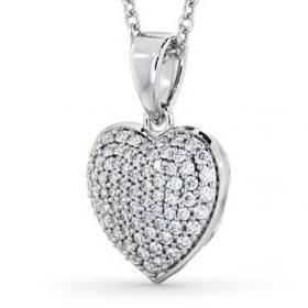 Heart Shaped Diamond Cluster Pendant 9K White Gold PNT70_WG_THUMB1 