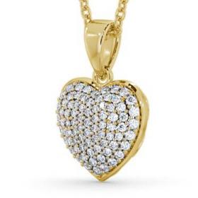Heart Shaped Diamond Cluster Pendant 9K Yellow Gold PNT70_YG_THUMB1 