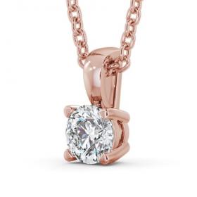 Round Solitaire Four Claw Stud Diamond Pendant 9K Rose Gold PNT79_RG_THUMB1_2.jpg 