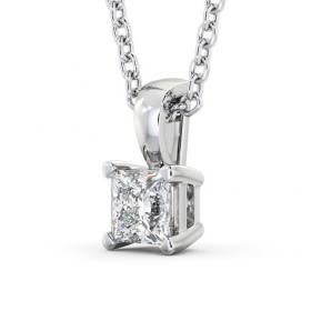 Princess Solitaire Four Claw Stud Diamond Pendant 9K White Gold PNT81_WG_THUMB1_1.jpg 