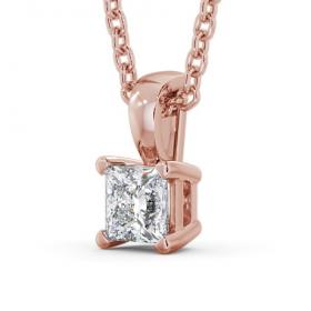 Princess Solitaire Four Claw Stud Diamond Pendant 18K Rose Gold PNT81_RG_THUMB1_3.jpg 