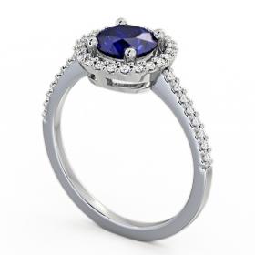 Halo Blue Sapphire and Diamond 1.20ct Ring Platinum GEM7_WG_BS_THUMB1 