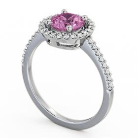 Halo Pink Sapphire and Diamond 1.20ct Ring 18K White Gold GEM7_WG_PS_THUMB1 