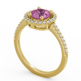 Halo Pink Sapphire and Diamond 1.20ct Ring 18K Yellow Gold GEM7_YG_PS_THUMB1 