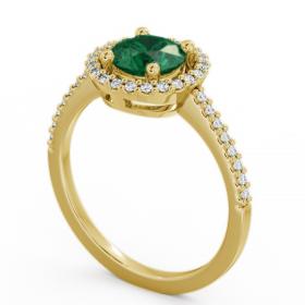 Halo Emerald and Diamond 0.95ct Ring 18K Yellow Gold GEM7_YG_EM_THUMB1 