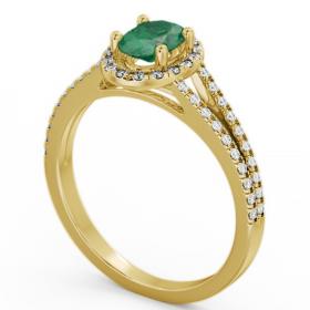 Halo Emerald and Diamond 0.78ct Ring 18K Yellow Gold GEM14_YG_EM_THUMB1 