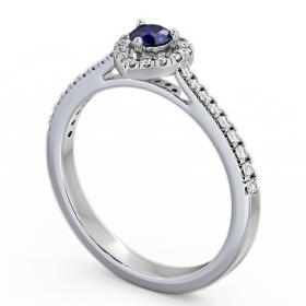 Halo Blue Sapphire and Diamond 0.50ct Ring Platinum GEM16_WG_BS_THUMB1 