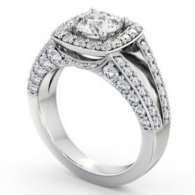 Halo Round Diamond Glamorous Engagement Ring 18K White Gold ENRD52_WG_THUMB1 