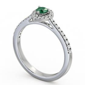 Halo Emerald and Diamond 0.34ct Ring 18K White Gold GEM17_WG_EM_THUMB1 