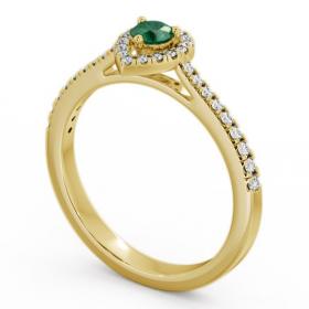 Halo Emerald and Diamond 0.34ct Ring 18K Yellow Gold GEM17_YG_EM_THUMB1 