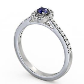 Halo Blue Sapphire and Diamond 0.36ct Ring 18K White Gold GEM18_WG_BS_THUMB1 