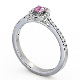 Halo Pink Sapphire and Diamond 0.36ct Ring 18K White Gold GEM18_WG_PS_THUMB1 