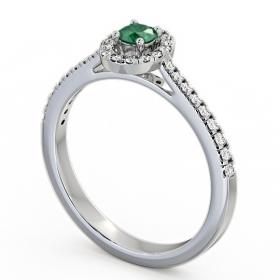 Halo Emerald and Diamond 0.33ct Ring 18K White Gold GEM18_WG_EM_THUMB1 