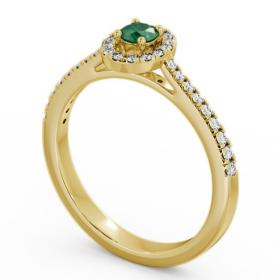 Halo Emerald and Diamond 0.33ct Ring 18K Yellow Gold GEM18_YG_EM_THUMB1 