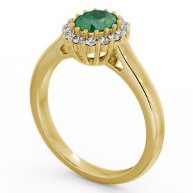 Halo Emerald and Diamond 0.73ct Ring 18K Yellow Gold GEM21_YG_EM_THUMB1 