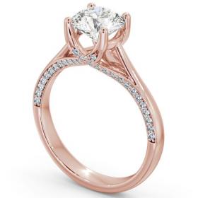 Round Diamond 4 Prong Engagement Ring 18K Rose Gold Solitaire with Channel Set Side Stones ENRD56_RG_THUMB1 