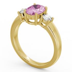 Three Stone Pink Sapphire and Diamond 1.30ct Ring 18K Yellow Gold GEM24_YG_PS_THUMB1 