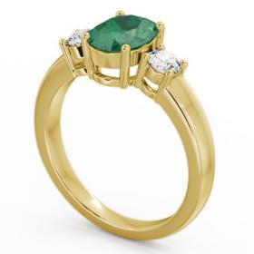 Three Stone Emerald and Diamond 1.15ct Ring 18K Yellow Gold GEM24_YG_EM_THUMB1 