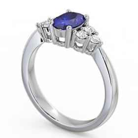 Multi Stone Blue Sapphire and Diamond 1.24ct Ring 18K White Gold GEM25_WG_BS_THUMB1 