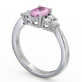 Multi Stone Pink Sapphire and Diamond 1.24ct Ring 18K White Gold GEM25_WG_PS_THUMB1 