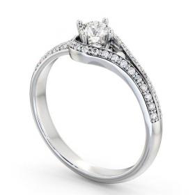 Halo Round Diamond Loop Design Engagement Ring 18K White Gold ENRD58_WG_THUMB1 