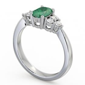 Multi Stone Emerald and Diamond 1.09ct Ring 18K White Gold GEM25_WG_EM_THUMB1 