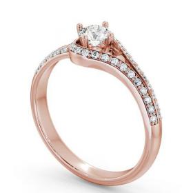 Halo Round Diamond Loop Design Engagement Ring 18K Rose Gold ENRD58_RG_THUMB1 