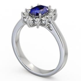 Cluster Blue Sapphire and Diamond 1.42ct Ring 18K White Gold CL1GEM_WG_BS_THUMB1 