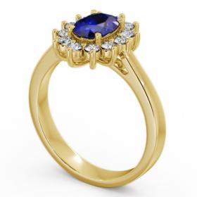 Cluster Blue Sapphire and Diamond 1.42ct Ring 18K Yellow Gold CL1GEM_YG_BS_THUMB1 