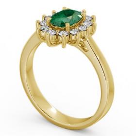 Cluster Emerald and Diamond 1.27ct Ring 18K Yellow Gold CL1GEM_YG_EM_THUMB1 