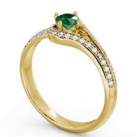 Open Halo Emerald and Diamond 0.50ct Ring 18K Yellow Gold ENRD58GEM_YG_EM_THUMB1 