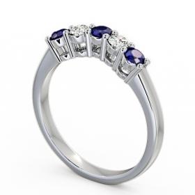 Five Stone Blue Sapphire and Diamond 0.59ct Ring Platinum FV16GEM_WG_BS_THUMB1 