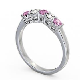 Five Stone Pink Sapphire and Diamond 0.59ct Ring 18K White Gold FV16GEM_WG_PS_THUMB1 