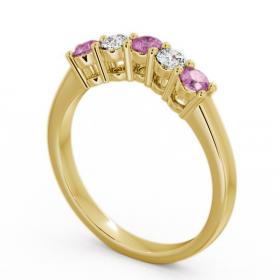 Five Stone Pink Sapphire and Diamond 0.59ct Ring 18K Yellow Gold FV16GEM_YG_PS_THUMB1 