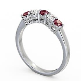 Five Stone Ruby and Diamond 0.59ct Ring Platinum FV16GEM_WG_RU_THUMB1 