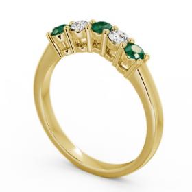 Five Stone Emerald and Diamond 0.50ct Ring 18K Yellow Gold FV16GEM_YG_EM_THUMB1 