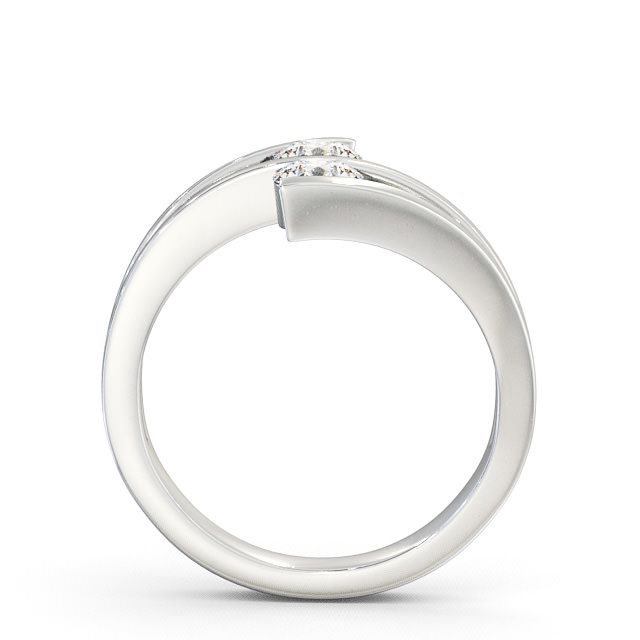 Two Stone Round Diamond Ring 18K White Gold - Alena AD1_WG_UP