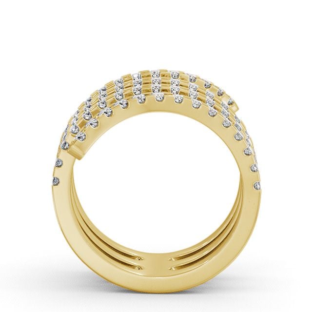 Spiral Round Diamond 0.95ct Cocktail Ring 18K Yellow Gold - Palma AD2_YG_UP