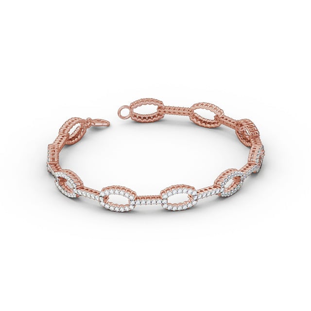 Designer Round Diamond Bracelet 9K Rose Gold - Carmela BRC12_RG_FLAT