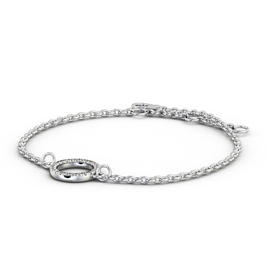  Circle Design Delicate Diamond Bracelet 9K White Gold - Fiorella BRC13_WG_THUMB1 